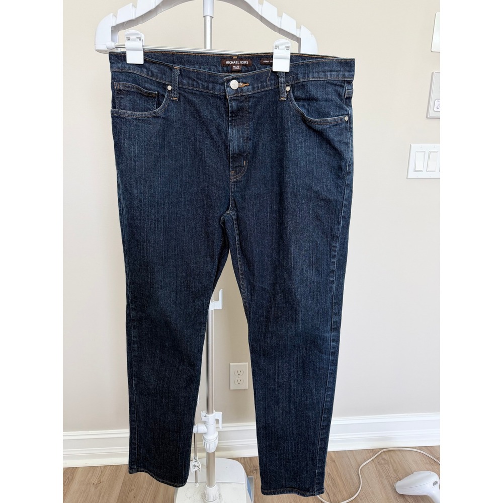 Michael Kors Jeans Mens 38x30 Blue Cotton Classic Fit Dark Wash Straight Leg